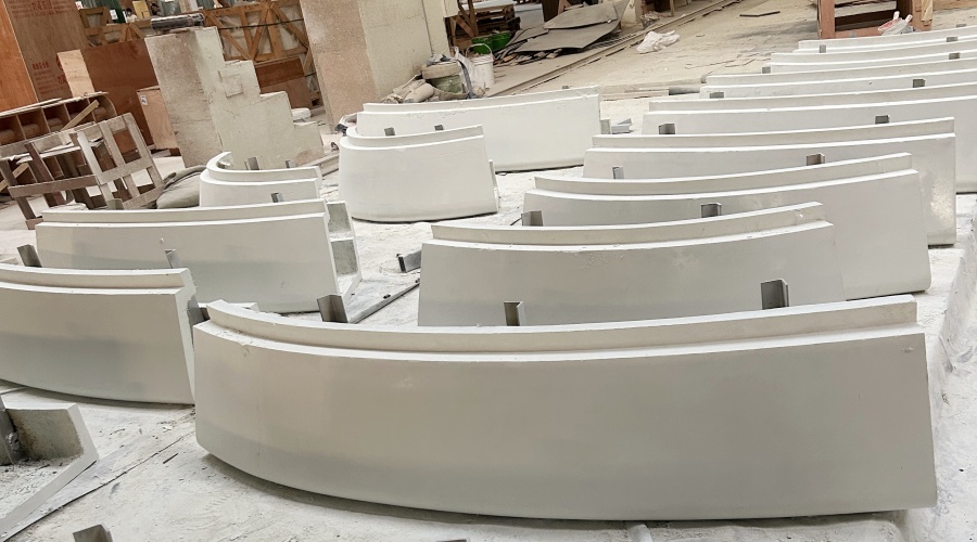 飾紀上品GRC廠家：海南陵水GRC清水混凝土坐凳工程