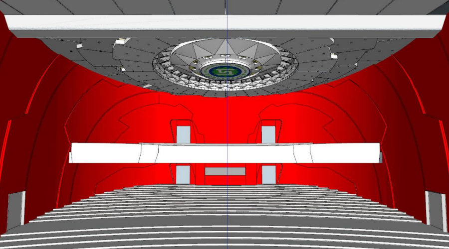 南寧工業職業技術學院會堂GRG穿孔板吊頂 南寧工業職業技術學院會堂GRG穿孔板吊頂